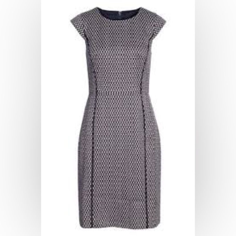 Jcrew cap sleeve matelasse dress size 10 straight fit.